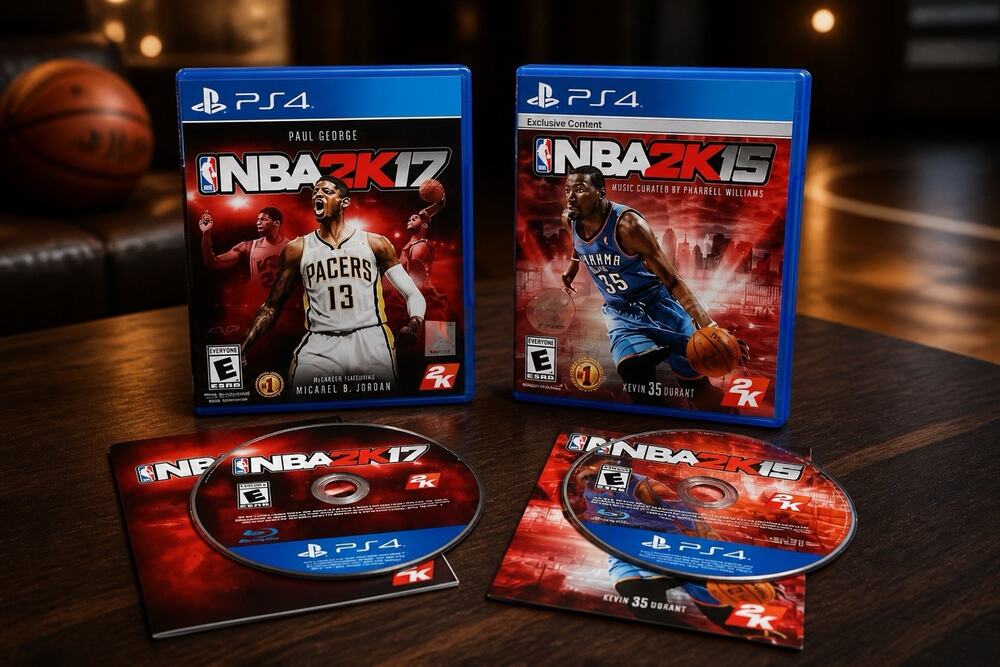 Lot Of 2 NBA 2K17/2K15 (PlayStation 4, 2017) PS4 Complete and Tested Mint Cond.